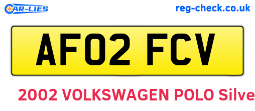 AF02FCV are the vehicle registration plates.