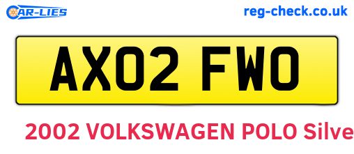 AX02FWO are the vehicle registration plates.