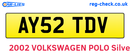 AY52TDV are the vehicle registration plates.