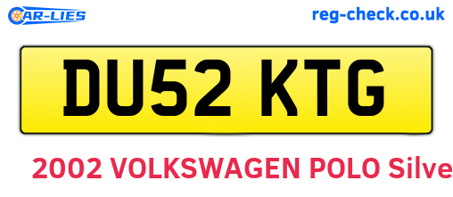DU52KTG are the vehicle registration plates.