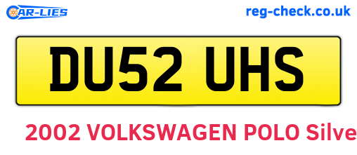 DU52UHS are the vehicle registration plates.