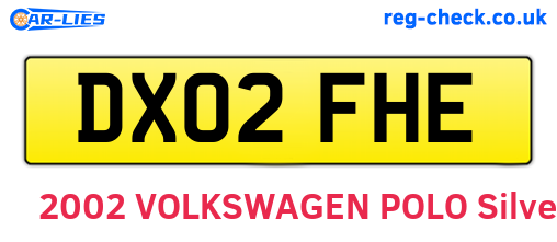 DX02FHE are the vehicle registration plates.