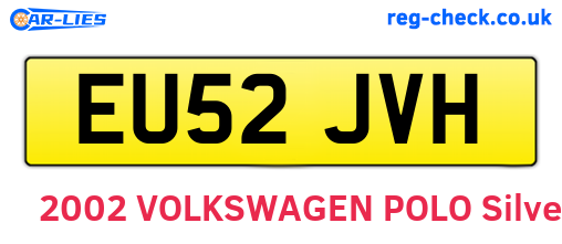EU52JVH are the vehicle registration plates.