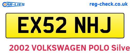 EX52NHJ are the vehicle registration plates.