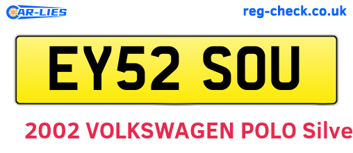 EY52SOU are the vehicle registration plates.