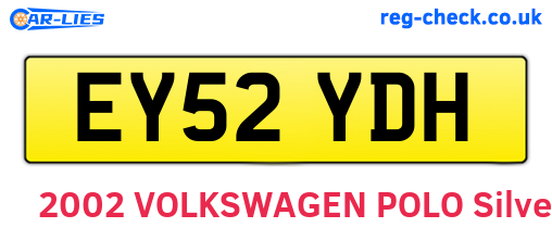 EY52YDH are the vehicle registration plates.