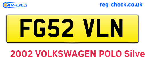 FG52VLN are the vehicle registration plates.