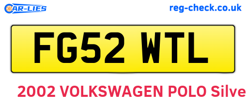 FG52WTL are the vehicle registration plates.
