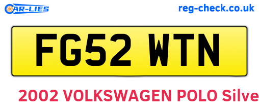 FG52WTN are the vehicle registration plates.