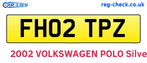 FH02TPZ are the vehicle registration plates.