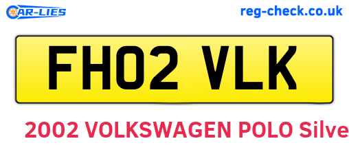 FH02VLK are the vehicle registration plates.