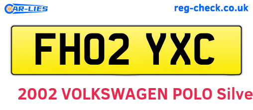 FH02YXC are the vehicle registration plates.