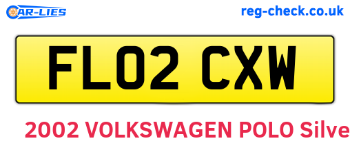 FL02CXW are the vehicle registration plates.
