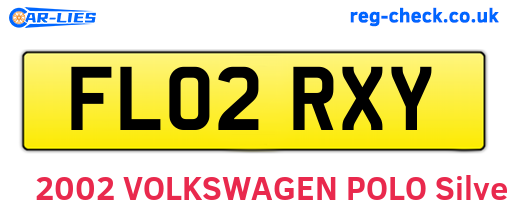 FL02RXY are the vehicle registration plates.