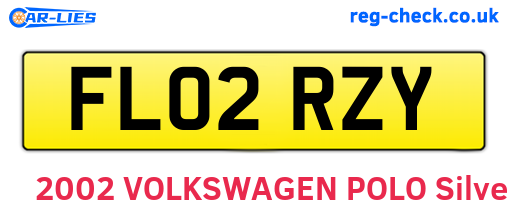FL02RZY are the vehicle registration plates.