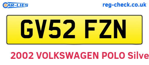 GV52FZN are the vehicle registration plates.