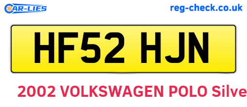 HF52HJN are the vehicle registration plates.