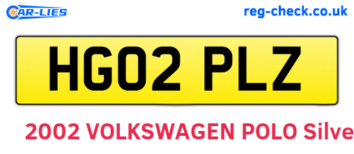 HG02PLZ are the vehicle registration plates.