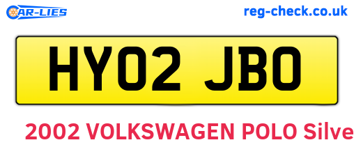 HY02JBO are the vehicle registration plates.