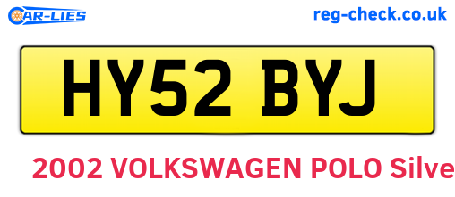 HY52BYJ are the vehicle registration plates.