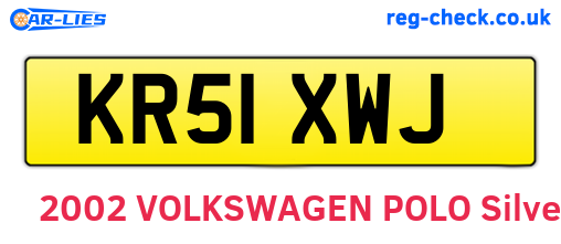 KR51XWJ are the vehicle registration plates.