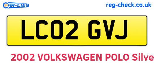 LC02GVJ are the vehicle registration plates.