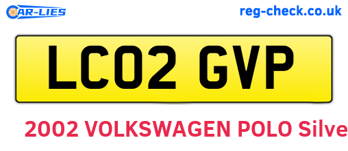 LC02GVP are the vehicle registration plates.