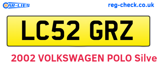 LC52GRZ are the vehicle registration plates.