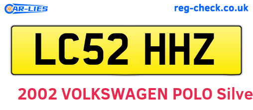 LC52HHZ are the vehicle registration plates.