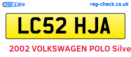 LC52HJA are the vehicle registration plates.