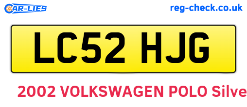 LC52HJG are the vehicle registration plates.