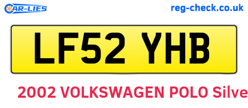 LF52YHB are the vehicle registration plates.