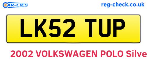 LK52TUP are the vehicle registration plates.