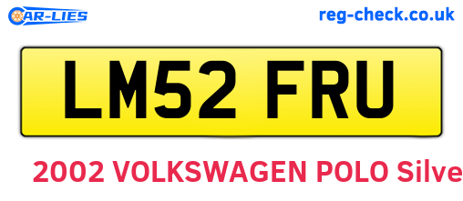 LM52FRU are the vehicle registration plates.