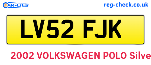 LV52FJK are the vehicle registration plates.