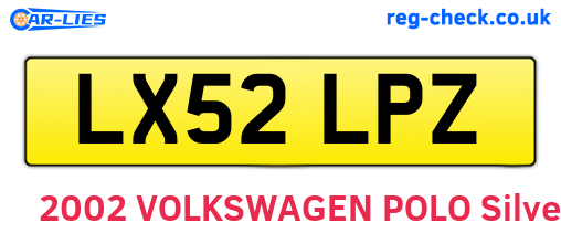 LX52LPZ are the vehicle registration plates.