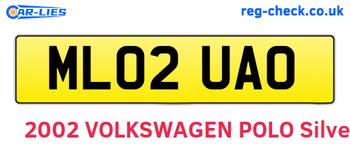ML02UAO are the vehicle registration plates.