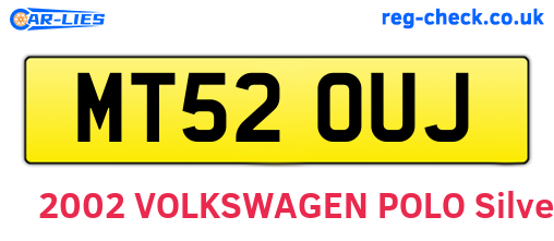 MT52OUJ are the vehicle registration plates.