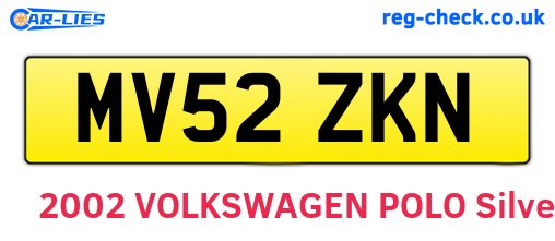 MV52ZKN are the vehicle registration plates.