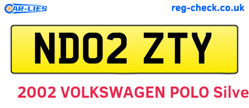 ND02ZTY are the vehicle registration plates.
