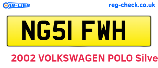 NG51FWH are the vehicle registration plates.
