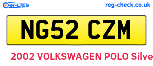 NG52CZM are the vehicle registration plates.