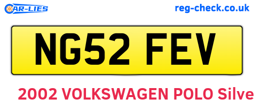 NG52FEV are the vehicle registration plates.