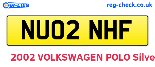 NU02NHF are the vehicle registration plates.