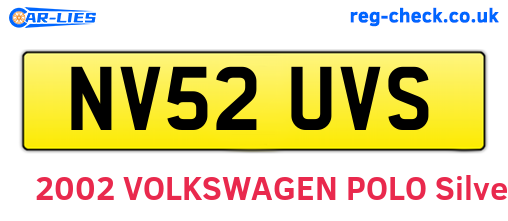 NV52UVS are the vehicle registration plates.