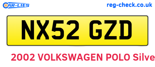 NX52GZD are the vehicle registration plates.
