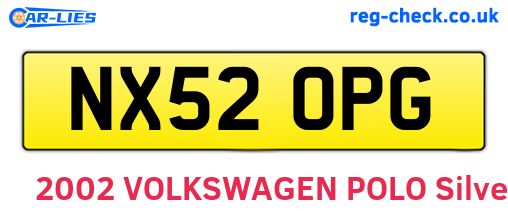 NX52OPG are the vehicle registration plates.