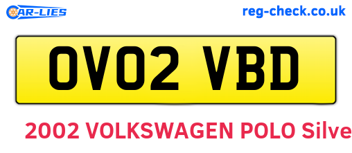 OV02VBD are the vehicle registration plates.