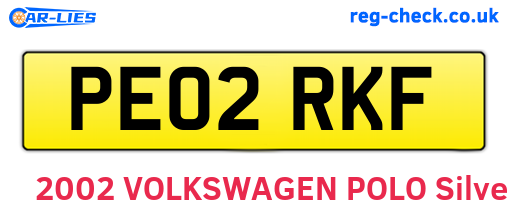 PE02RKF are the vehicle registration plates.