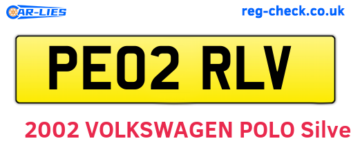 PE02RLV are the vehicle registration plates.